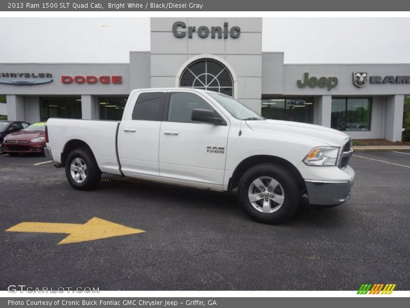 Bright White / Black/Diesel Gray 2013 Ram 1500 SLT Quad Cab