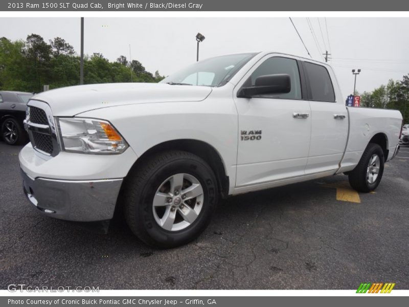 Bright White / Black/Diesel Gray 2013 Ram 1500 SLT Quad Cab