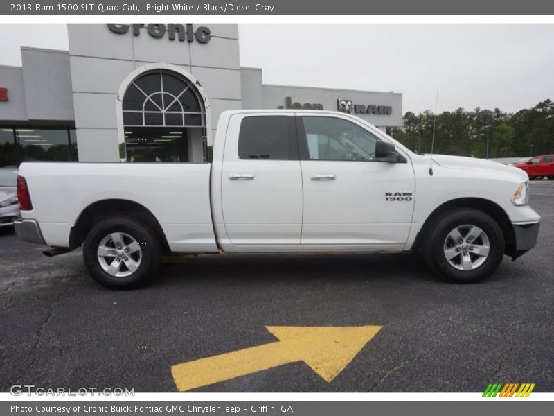 Bright White / Black/Diesel Gray 2013 Ram 1500 SLT Quad Cab
