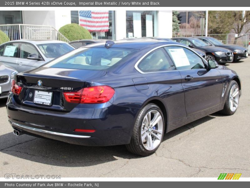 Imperial Blue Metallic / Ivory White and Black 2015 BMW 4 Series 428i xDrive Coupe