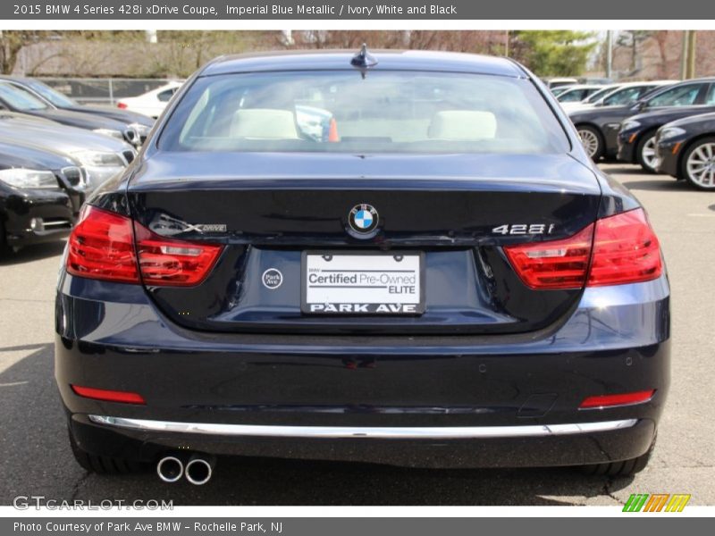 Imperial Blue Metallic / Ivory White and Black 2015 BMW 4 Series 428i xDrive Coupe