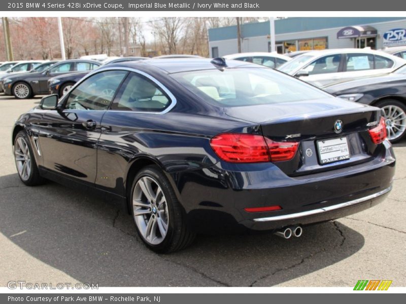 Imperial Blue Metallic / Ivory White and Black 2015 BMW 4 Series 428i xDrive Coupe