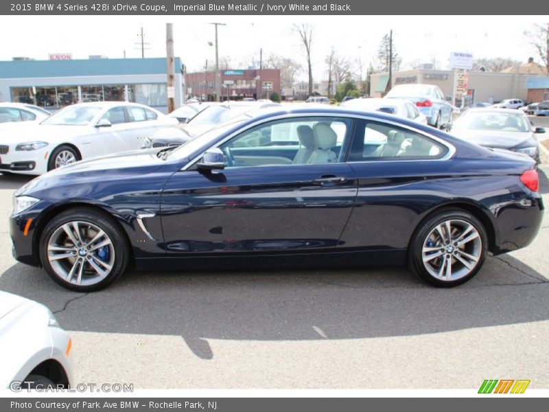 Imperial Blue Metallic / Ivory White and Black 2015 BMW 4 Series 428i xDrive Coupe