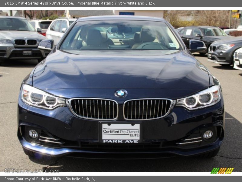 Imperial Blue Metallic / Ivory White and Black 2015 BMW 4 Series 428i xDrive Coupe
