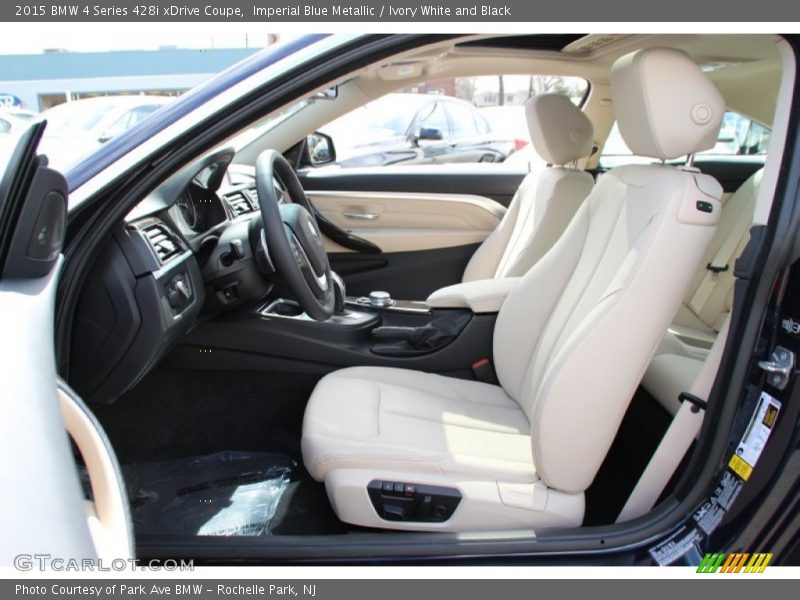 Imperial Blue Metallic / Ivory White and Black 2015 BMW 4 Series 428i xDrive Coupe