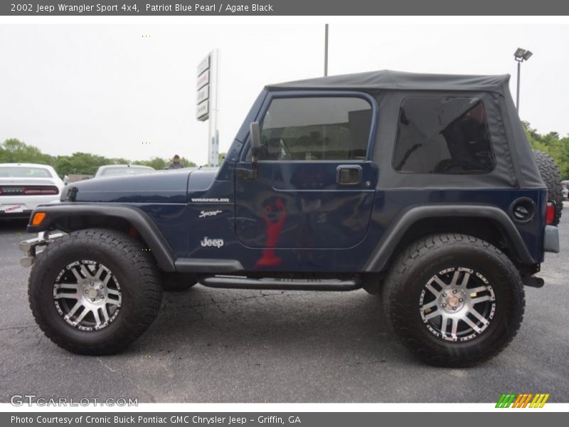 Patriot Blue Pearl / Agate Black 2002 Jeep Wrangler Sport 4x4