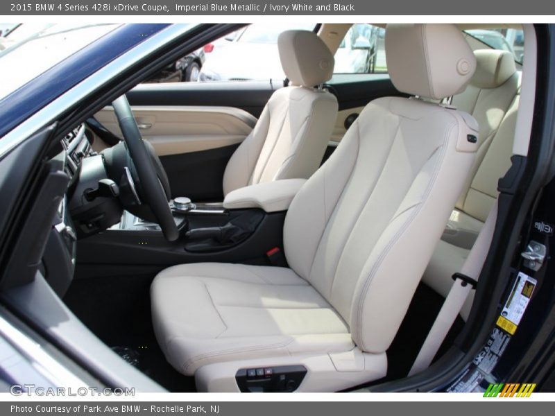 Imperial Blue Metallic / Ivory White and Black 2015 BMW 4 Series 428i xDrive Coupe