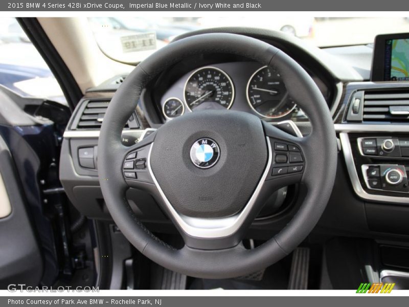 Imperial Blue Metallic / Ivory White and Black 2015 BMW 4 Series 428i xDrive Coupe