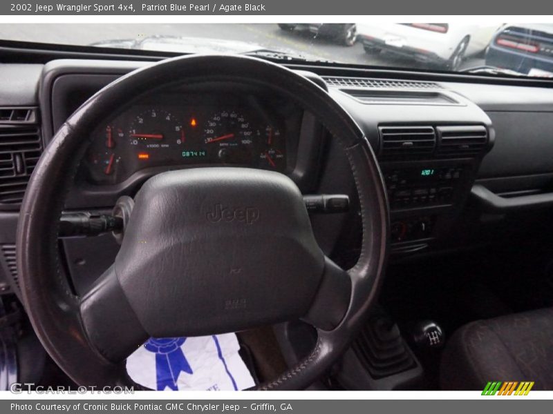 Patriot Blue Pearl / Agate Black 2002 Jeep Wrangler Sport 4x4