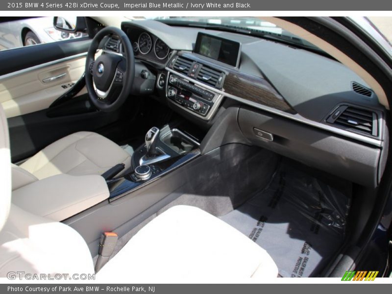 Imperial Blue Metallic / Ivory White and Black 2015 BMW 4 Series 428i xDrive Coupe