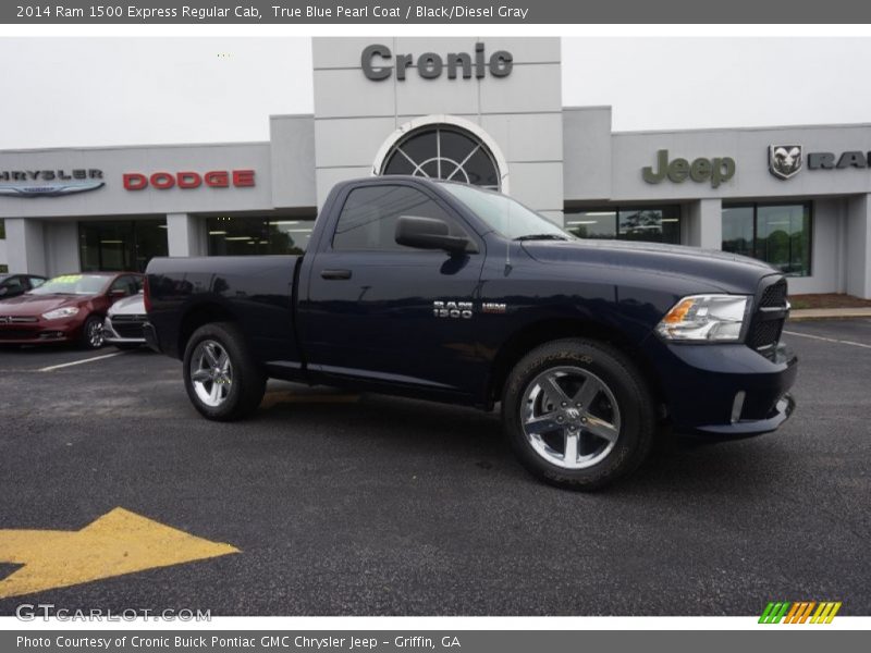 True Blue Pearl Coat / Black/Diesel Gray 2014 Ram 1500 Express Regular Cab