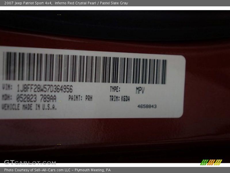 Inferno Red Crystal Pearl / Pastel Slate Gray 2007 Jeep Patriot Sport 4x4