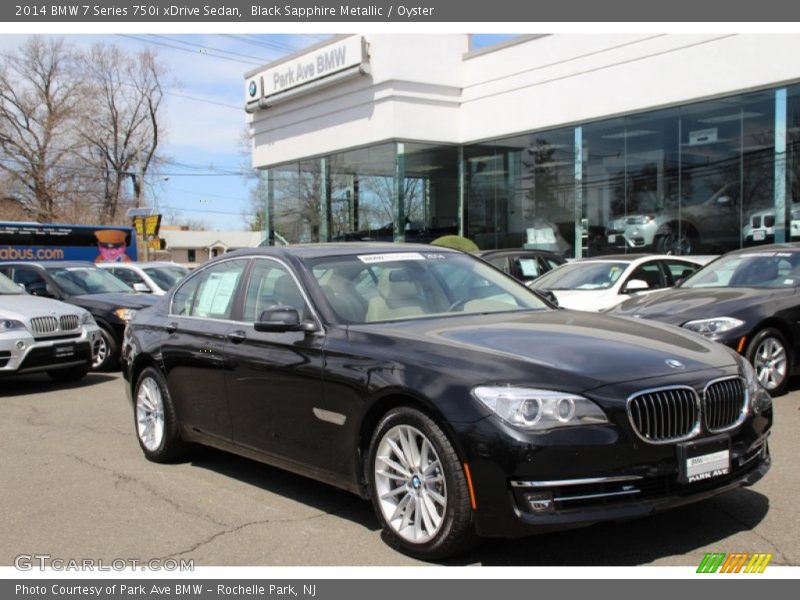 Black Sapphire Metallic / Oyster 2014 BMW 7 Series 750i xDrive Sedan