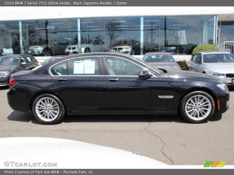 Black Sapphire Metallic / Oyster 2014 BMW 7 Series 750i xDrive Sedan