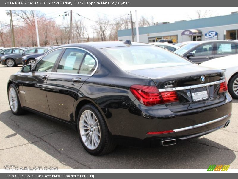Black Sapphire Metallic / Oyster 2014 BMW 7 Series 750i xDrive Sedan