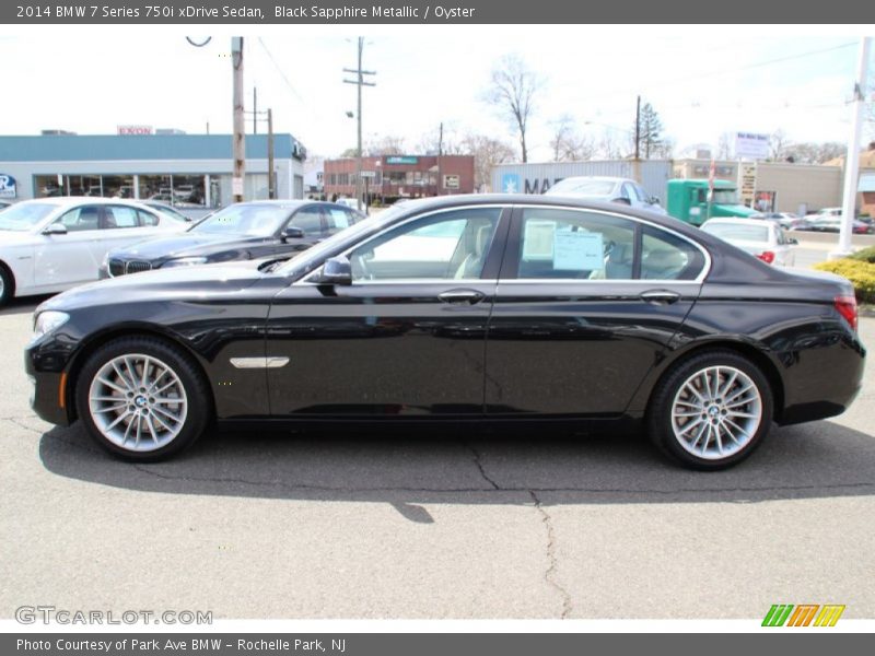 Black Sapphire Metallic / Oyster 2014 BMW 7 Series 750i xDrive Sedan