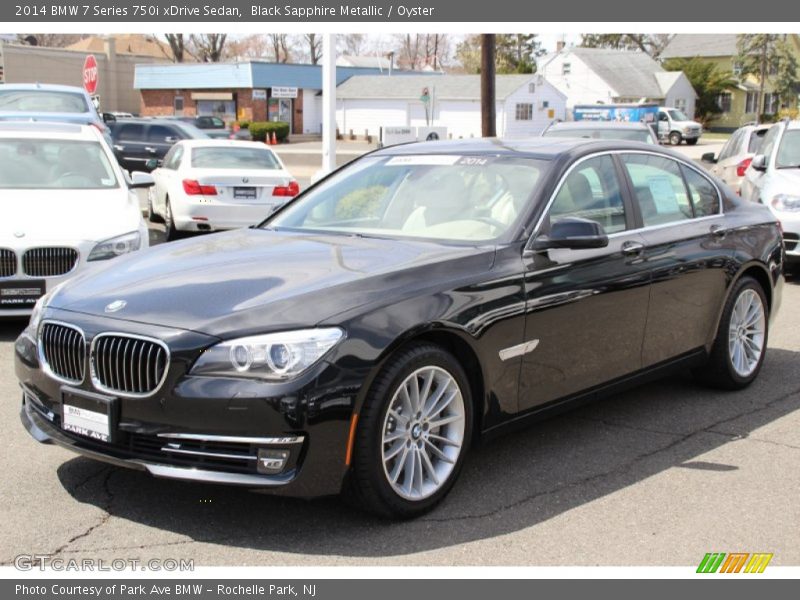 Black Sapphire Metallic / Oyster 2014 BMW 7 Series 750i xDrive Sedan