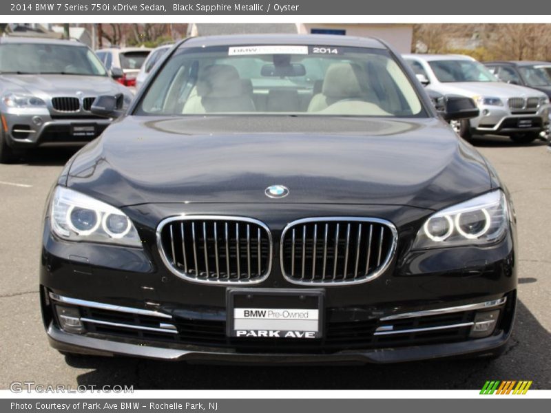 Black Sapphire Metallic / Oyster 2014 BMW 7 Series 750i xDrive Sedan