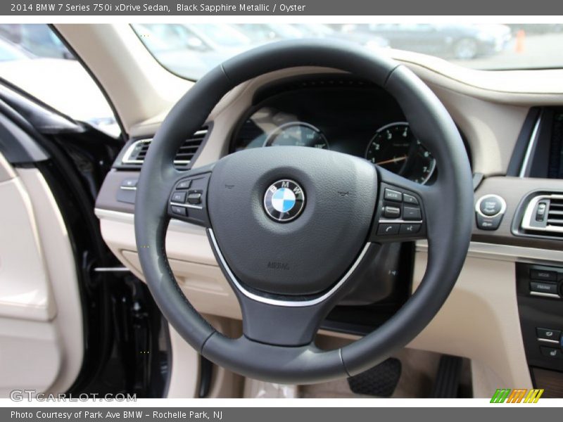 Black Sapphire Metallic / Oyster 2014 BMW 7 Series 750i xDrive Sedan