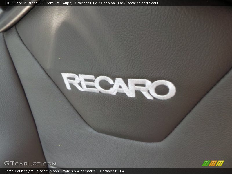 Grabber Blue / Charcoal Black Recaro Sport Seats 2014 Ford Mustang GT Premium Coupe