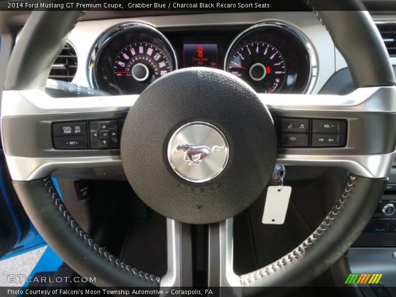 Grabber Blue / Charcoal Black Recaro Sport Seats 2014 Ford Mustang GT Premium Coupe