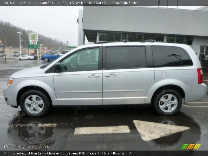 Bright Silver Metallic / Dark Slate Gray/Light Shale 2010 Dodge Grand Caravan SE Hero