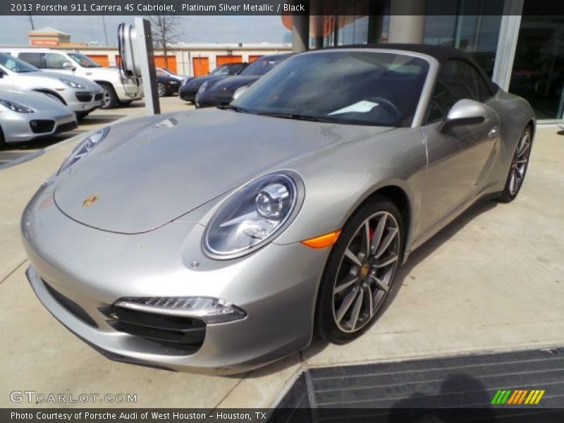 Platinum Silver Metallic / Black 2013 Porsche 911 Carrera 4S Cabriolet