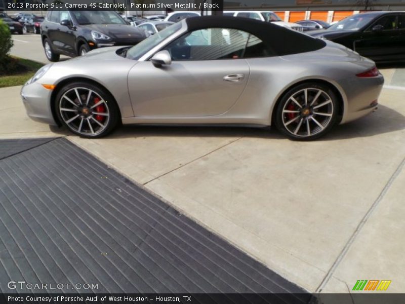 Platinum Silver Metallic / Black 2013 Porsche 911 Carrera 4S Cabriolet