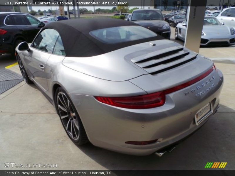 Platinum Silver Metallic / Black 2013 Porsche 911 Carrera 4S Cabriolet