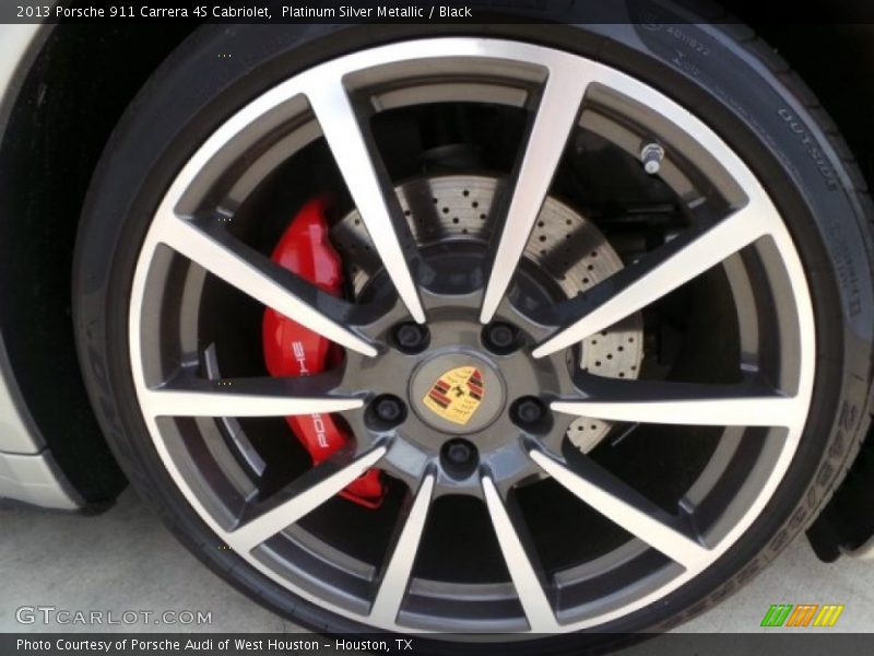 Platinum Silver Metallic / Black 2013 Porsche 911 Carrera 4S Cabriolet
