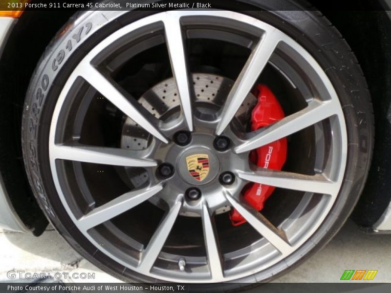 Platinum Silver Metallic / Black 2013 Porsche 911 Carrera 4S Cabriolet