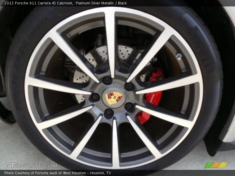 Platinum Silver Metallic / Black 2013 Porsche 911 Carrera 4S Cabriolet