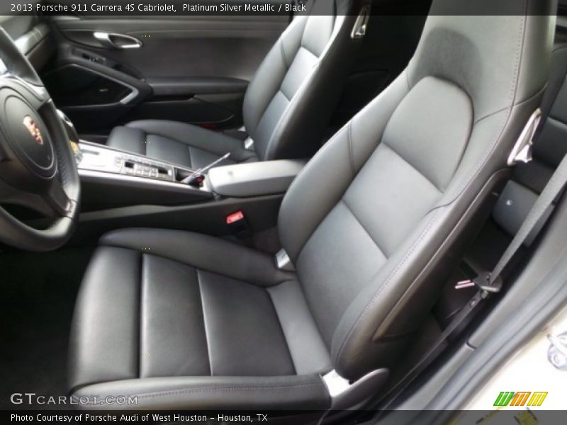 Platinum Silver Metallic / Black 2013 Porsche 911 Carrera 4S Cabriolet