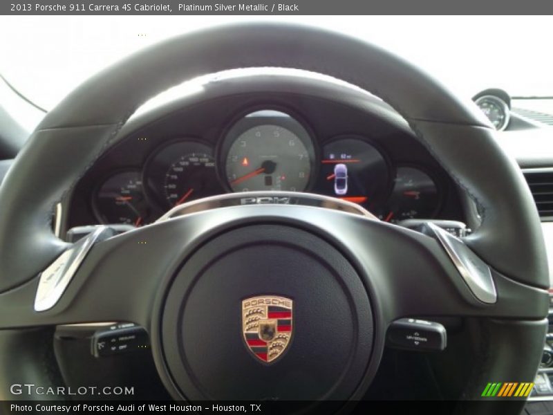 Platinum Silver Metallic / Black 2013 Porsche 911 Carrera 4S Cabriolet