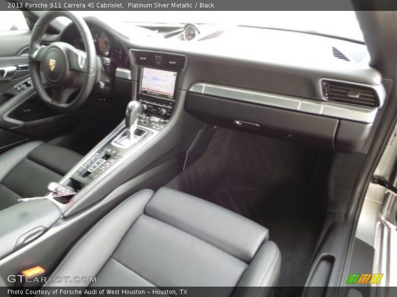 Platinum Silver Metallic / Black 2013 Porsche 911 Carrera 4S Cabriolet