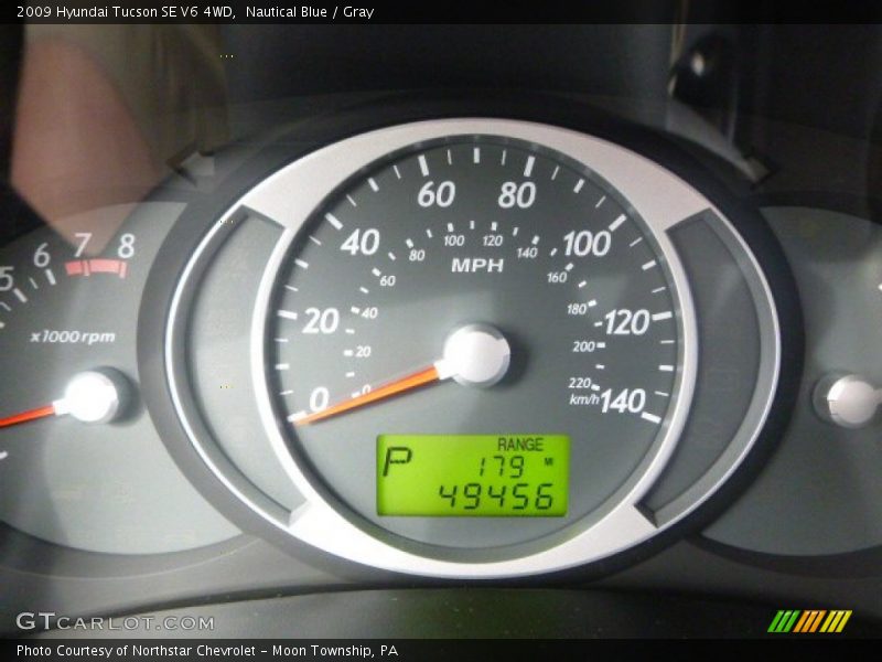 Nautical Blue / Gray 2009 Hyundai Tucson SE V6 4WD