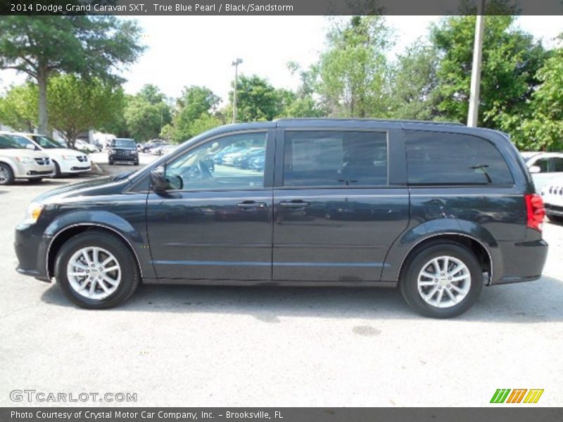 True Blue Pearl / Black/Sandstorm 2014 Dodge Grand Caravan SXT