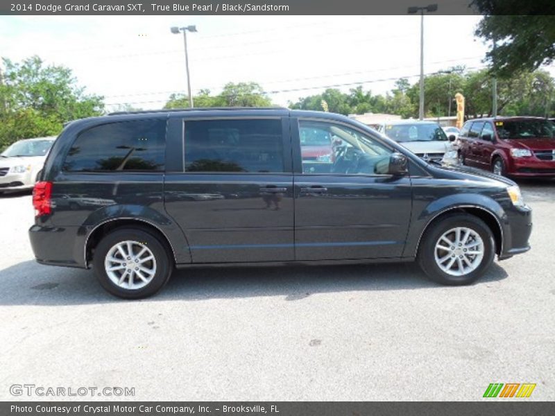True Blue Pearl / Black/Sandstorm 2014 Dodge Grand Caravan SXT