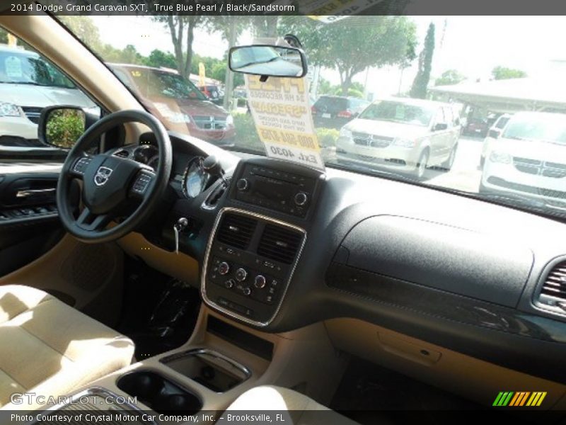 True Blue Pearl / Black/Sandstorm 2014 Dodge Grand Caravan SXT
