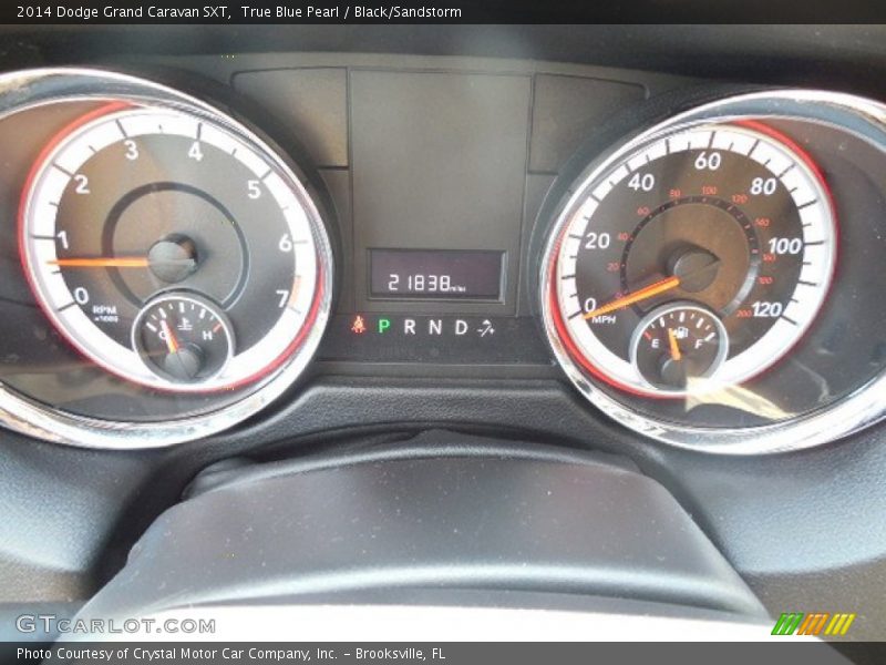 True Blue Pearl / Black/Sandstorm 2014 Dodge Grand Caravan SXT