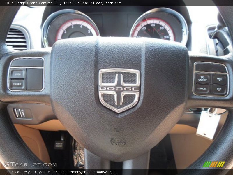 True Blue Pearl / Black/Sandstorm 2014 Dodge Grand Caravan SXT