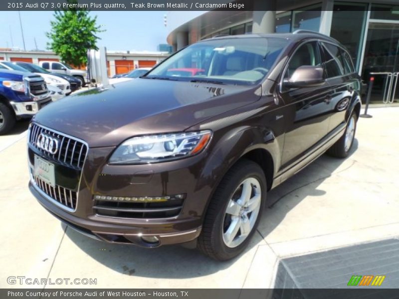 Teak Brown Metallic / Cardamom Beige 2015 Audi Q7 3.0 Premium Plus quattro