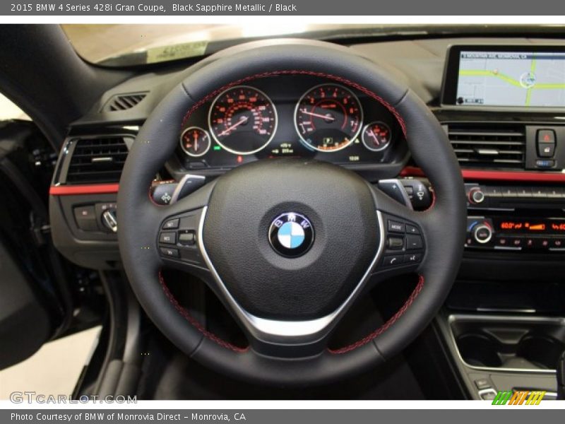 Black Sapphire Metallic / Black 2015 BMW 4 Series 428i Gran Coupe