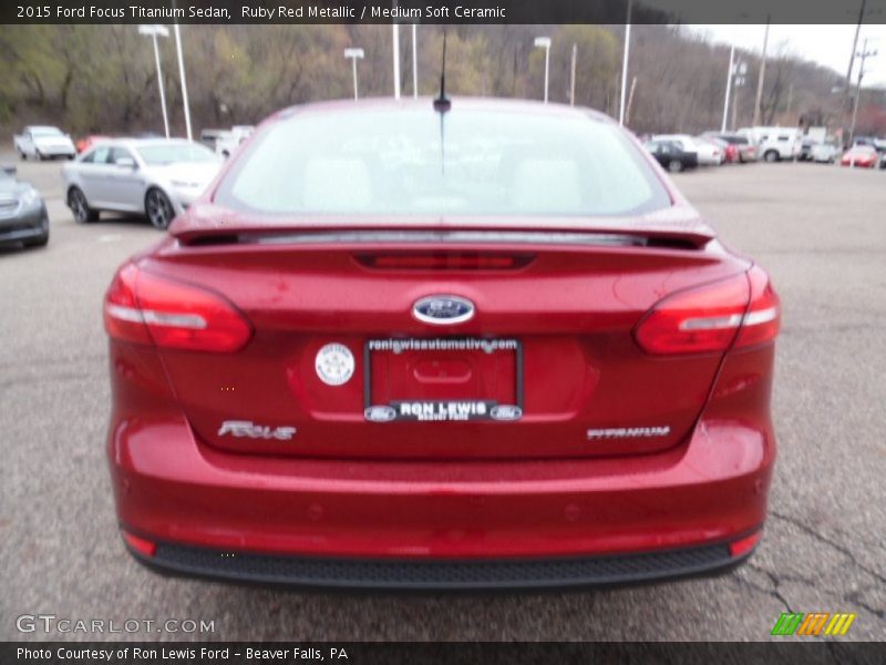 Ruby Red Metallic / Medium Soft Ceramic 2015 Ford Focus Titanium Sedan