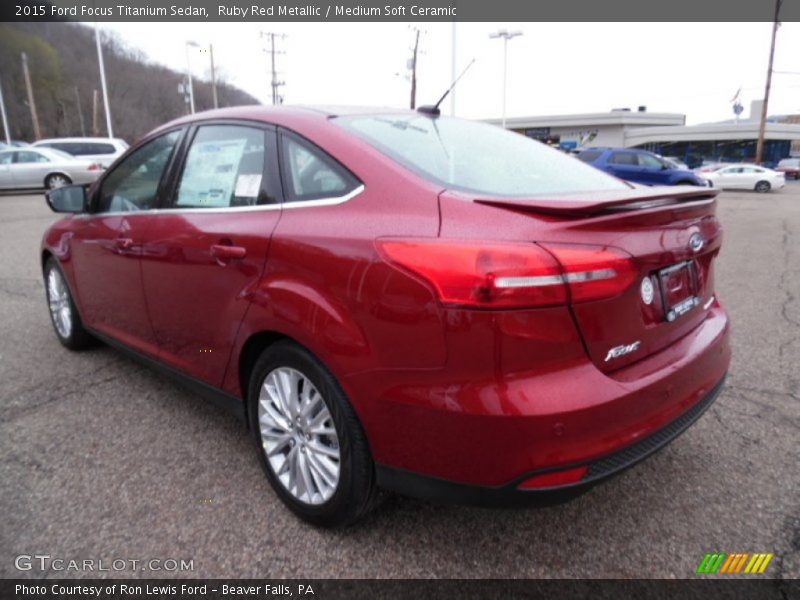 Ruby Red Metallic / Medium Soft Ceramic 2015 Ford Focus Titanium Sedan