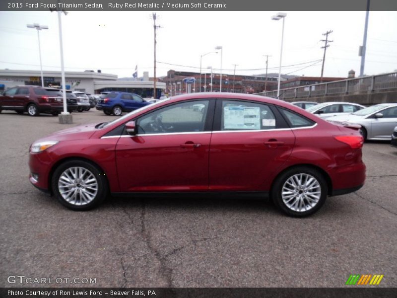 Ruby Red Metallic / Medium Soft Ceramic 2015 Ford Focus Titanium Sedan