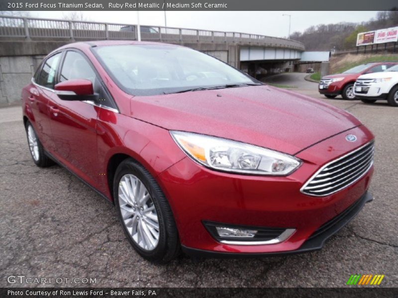 Ruby Red Metallic / Medium Soft Ceramic 2015 Ford Focus Titanium Sedan