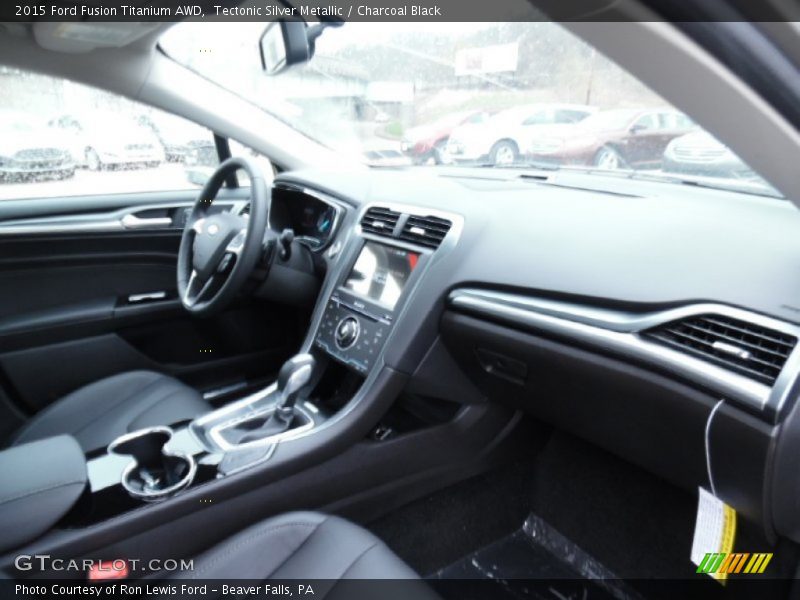 Tectonic Silver Metallic / Charcoal Black 2015 Ford Fusion Titanium AWD