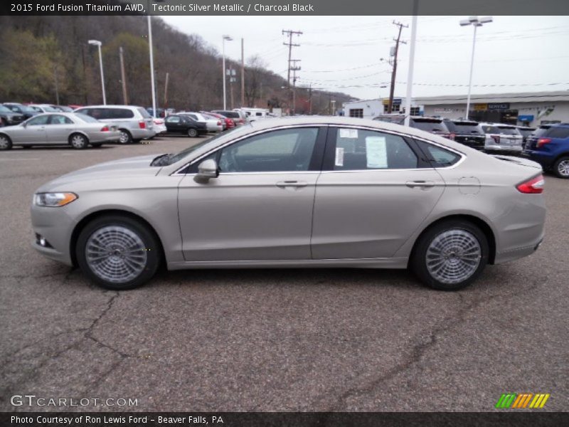 Tectonic Silver Metallic / Charcoal Black 2015 Ford Fusion Titanium AWD