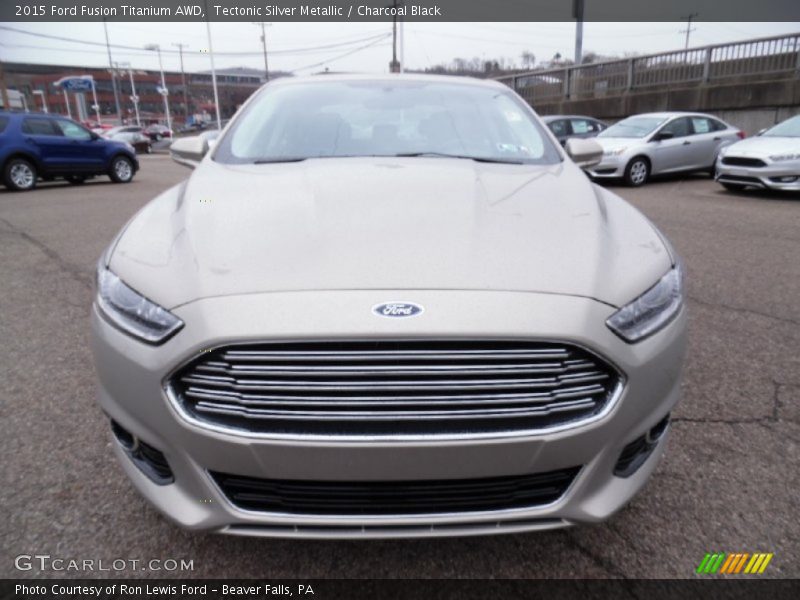 Tectonic Silver Metallic / Charcoal Black 2015 Ford Fusion Titanium AWD